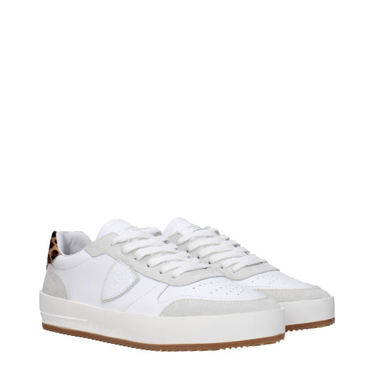Philippe Model White Leather Low Tops