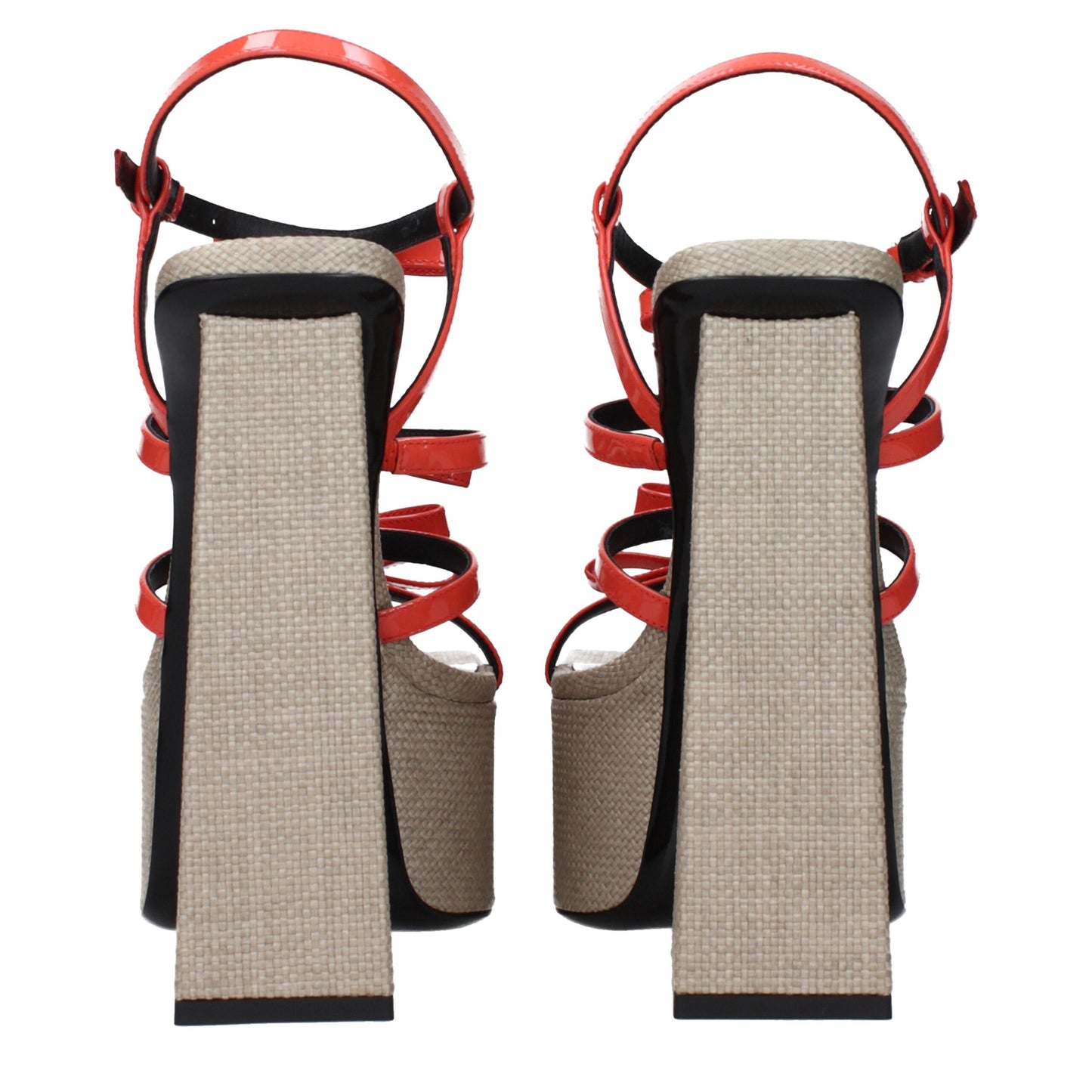 Versace Orange Leather Platforms