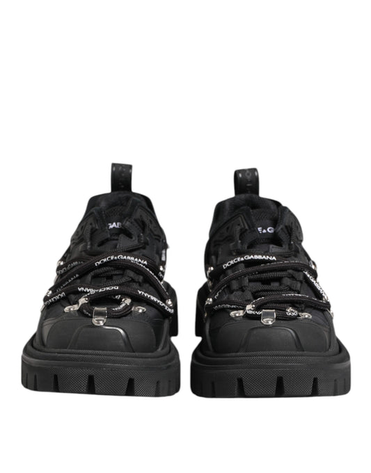 Dolce & Gabbana Black Low Top Lace Up Trekking Sneakers Shoes