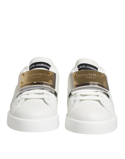 Dolce & Gabbana White Logo Plaque Low Top Men Sneakers Shoes