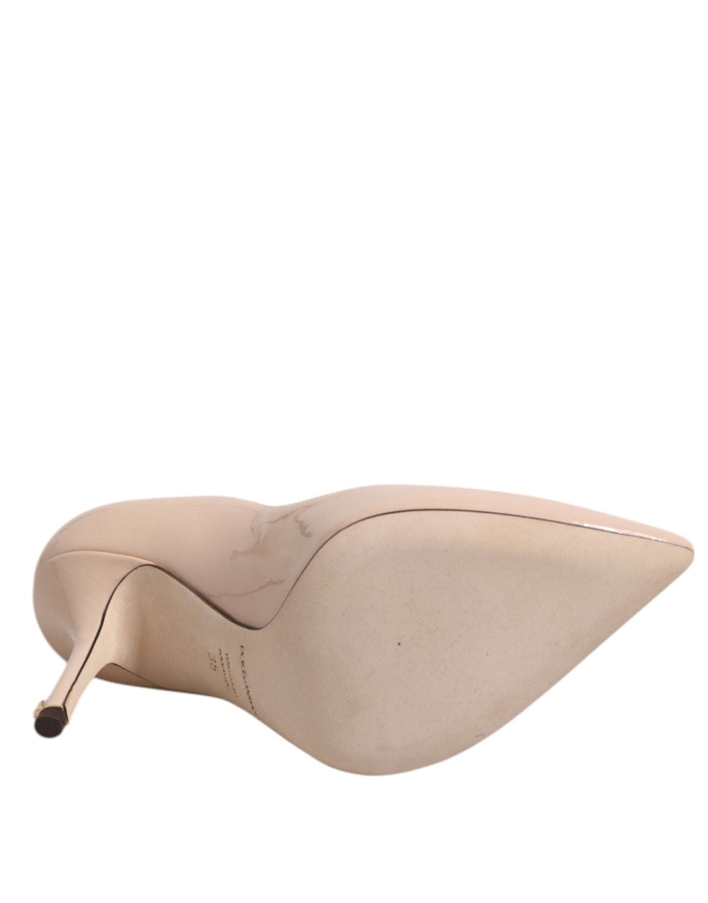 Dolce & Gabbana Beige Patent Leather Stiletto Heel Pumps Shoes