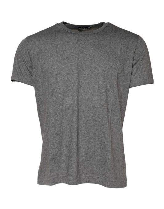 Dolce & Gabbana Gray Cotton Crew Neck Short Sleeves T-shirt