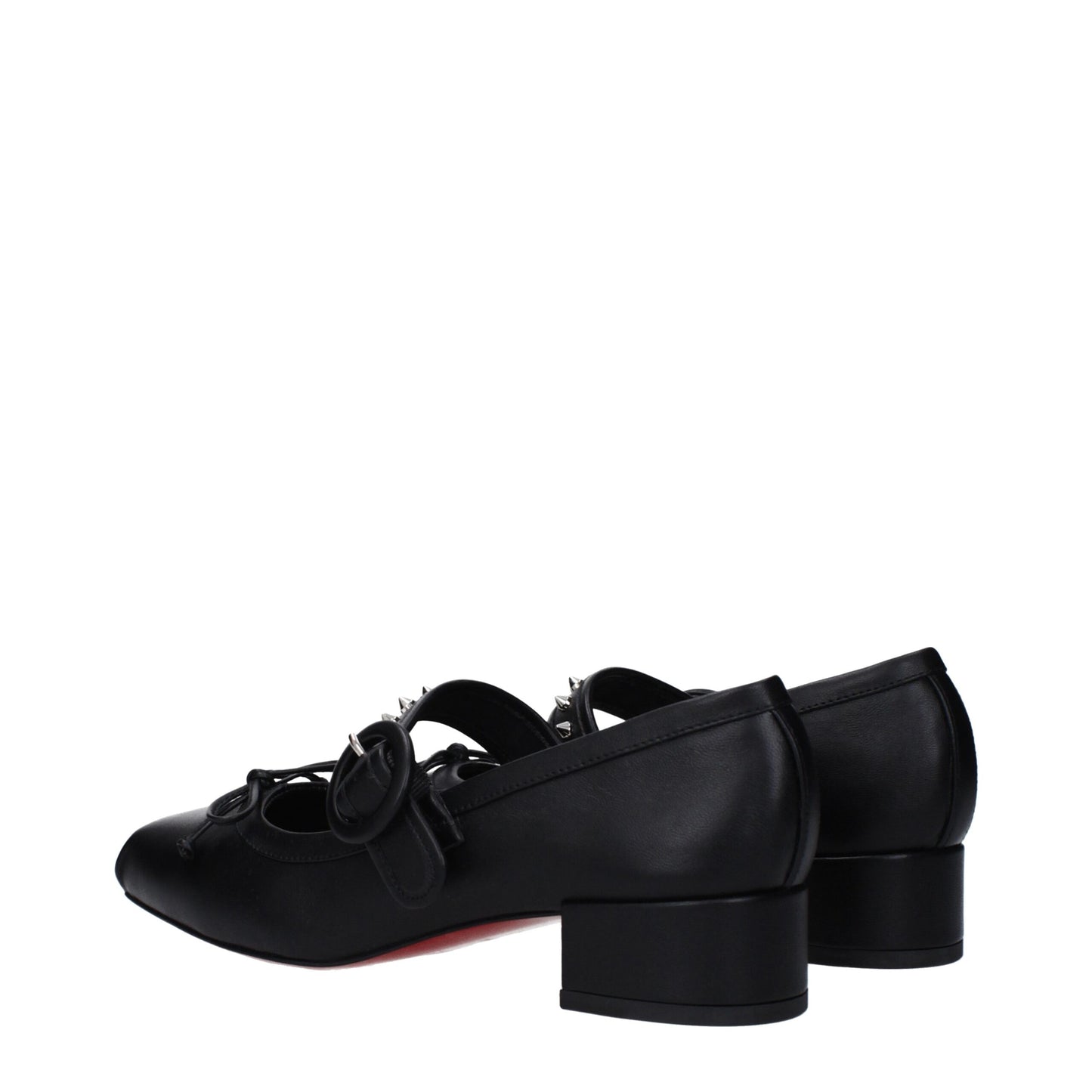 Christian Louboutin Black Leather Ballet Flats