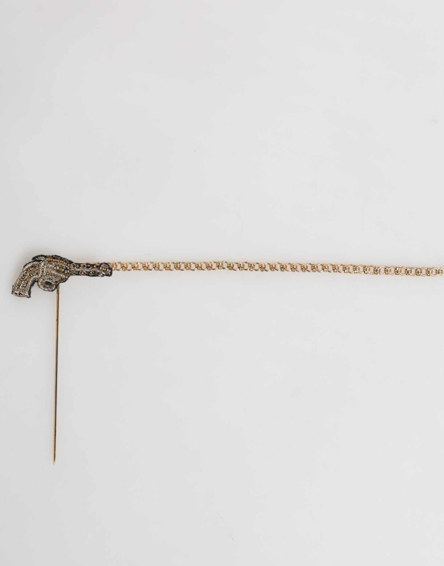 Dolce & Gabbana Lapel Pin Brass Copper Revolver Men Accessories Brooch