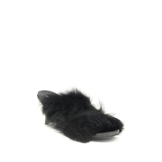 Pedro García Fur-trimmed mules Sandals