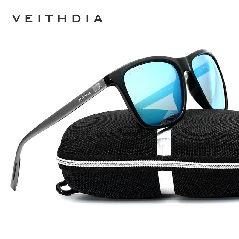 Gafas de sol unisex VEITHDIA de aluminio retro con lentes polarizadas TR90, accesorios vintage para hombre y mujer, 6108