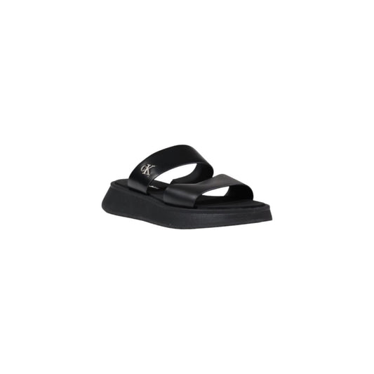 Calvin Klein Jeans Black Leather Sandal