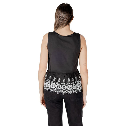ICHI Black Cotton Tank Top
