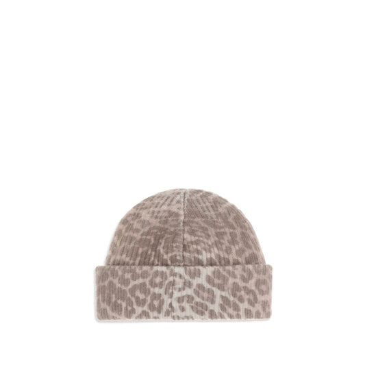 Ganni Leopard beanie Hat