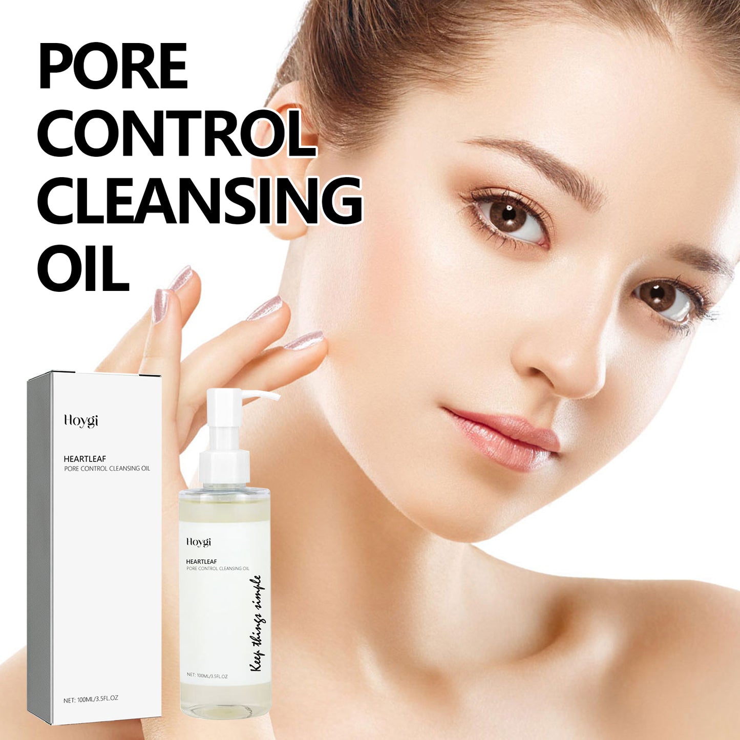 Aceite limpiador para el control de poros, limpia el maquillaje, cuida la piel, limpia los poros.