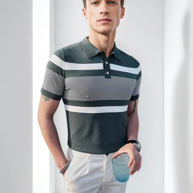 Polo de hombre de manga corta con cuello y parte superior tipo camiseta