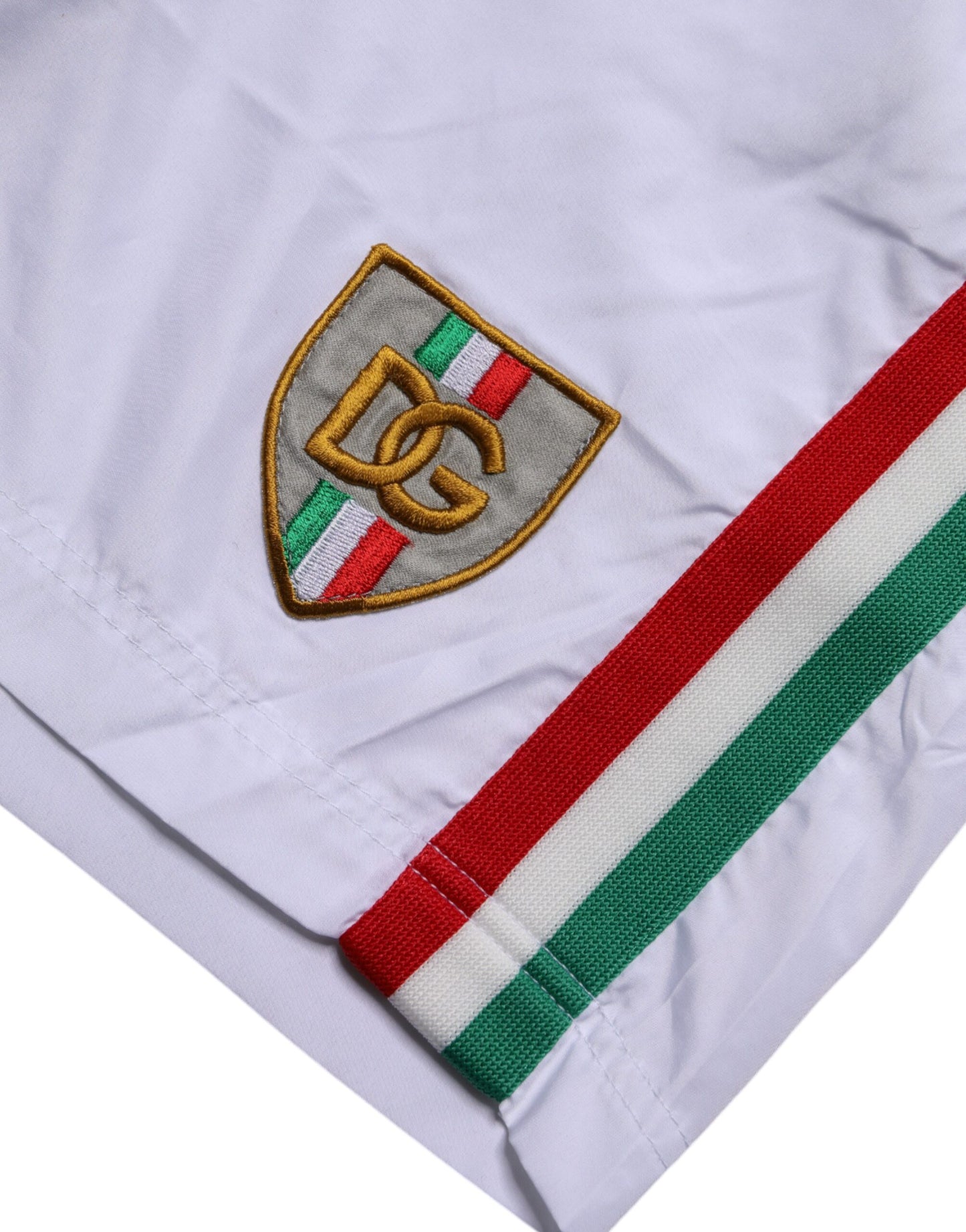 Dolce & Gabbana White Logo Polyester Men Beachwear Swimwear