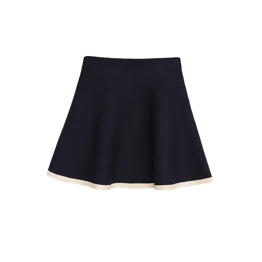 Falda de punto de corte A con ribete