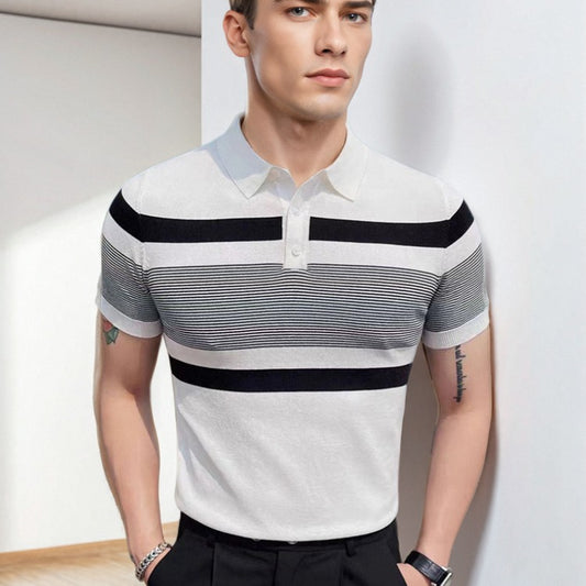 Polo de hombre de manga corta con cuello y parte superior tipo camiseta
