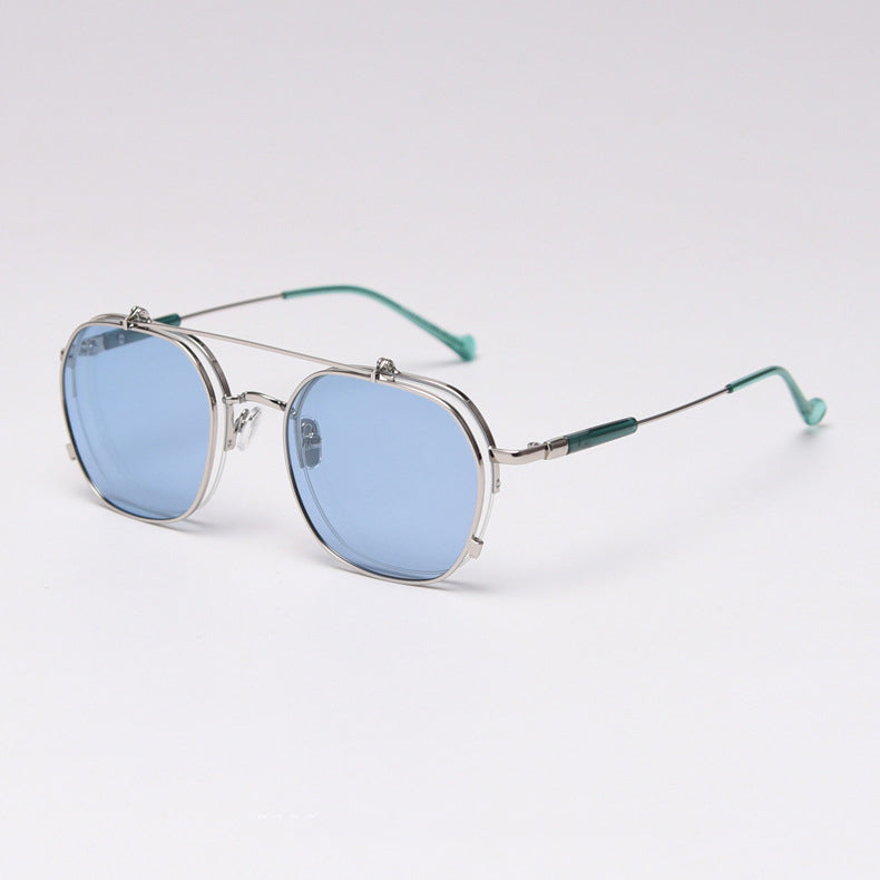 Gafas de sol abatibles con protección solar, gafas de sol polarizadas de media montura para mujer