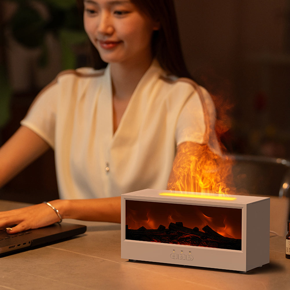 Máquina de aromaterapia con llama de chimenea simulación 3D. Gran pulverización, humidificador
