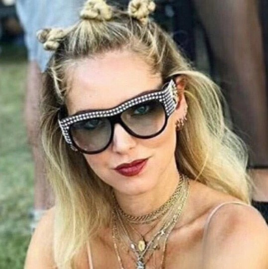 Gafas de sol cuadradas de lujo para mujer, montura extragrande con diamantes de imitación y brillantes.