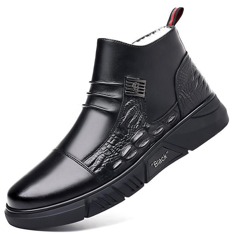 Botas de cuero para hombre, estilo Martin/Chelsea de moda, estilo británico