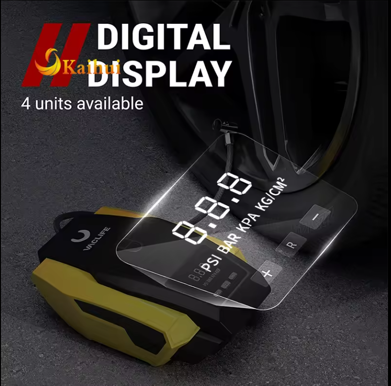 Bomba de inflado de neumáticos portátil, de coche (hasta 50 PSI), de 12 V CC para bicicletas. Luz LED