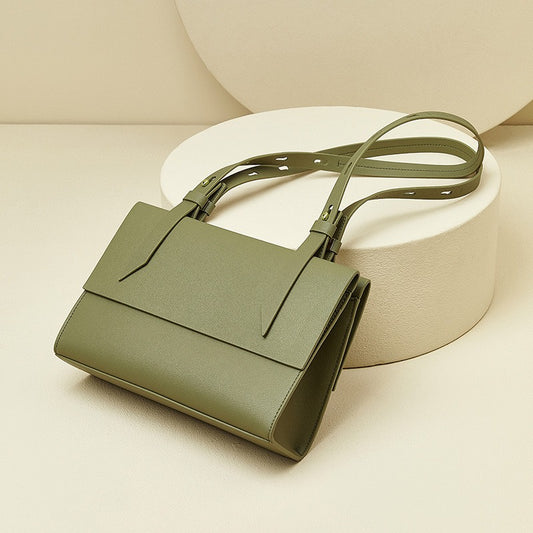Bolso de hombro de cuero genuino, estilo versátil, de diseño exclusivo, para mujer.
