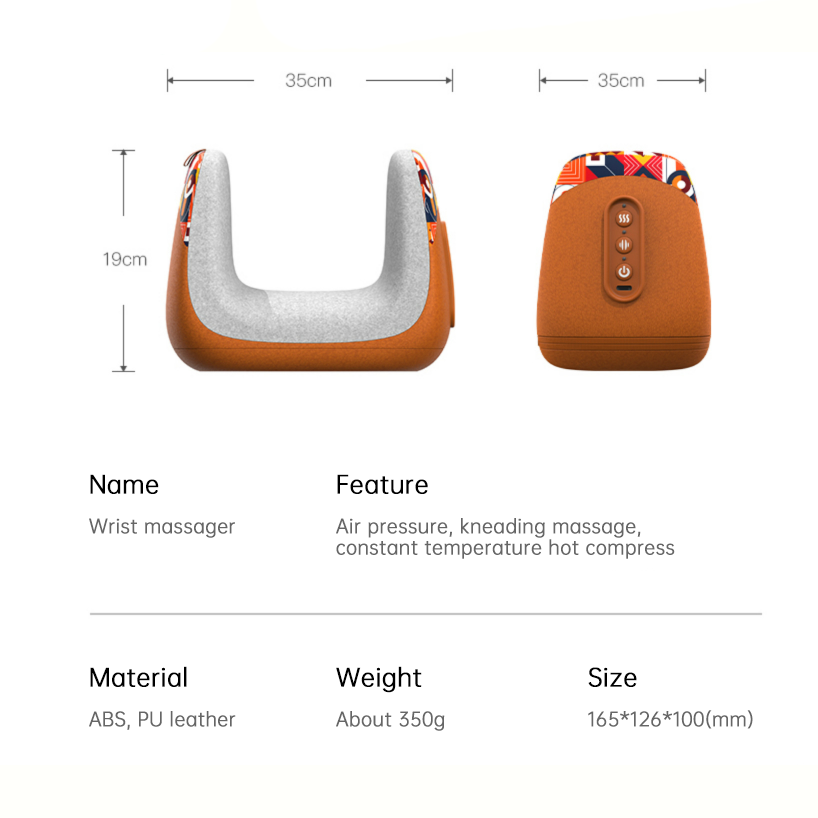 Dispositivo multifunción para alivio de problemas tendones (especialmente muñeca): masaje, terapia de calor, presión y amasamiento