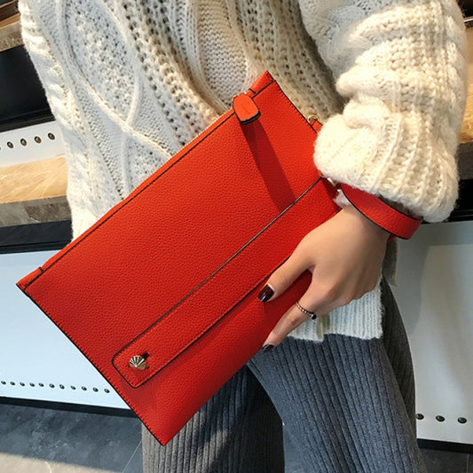 Bolso de mano para mujer, estilo coreano, rojo, para cenas y fiestas, de gran capacidad