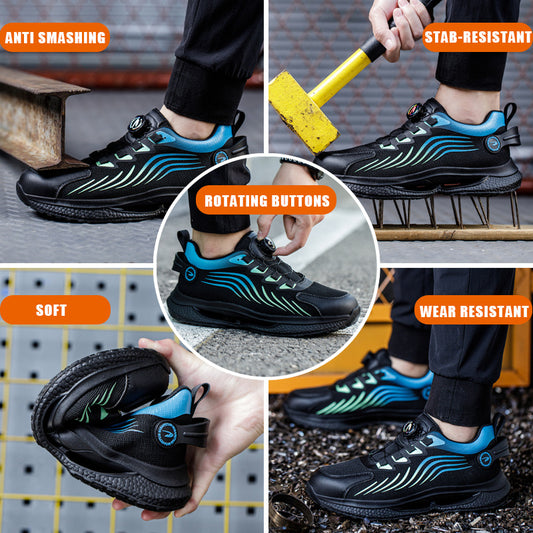 Zapatillas de seguridad con punta de acero, antideslizantes, resistentes al desgaste