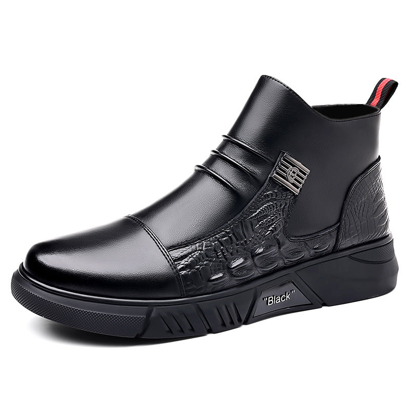 Botas de cuero para hombre, estilo Martin/Chelsea de moda, estilo británico