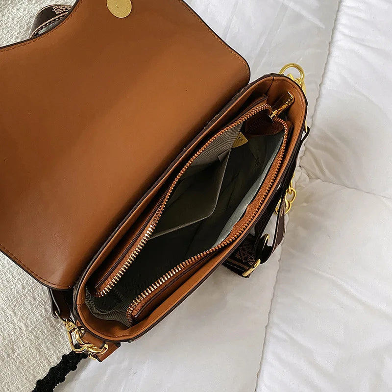 Bolso de mano elegante para mujer, estilo coreano, con estampado femenino, bandolera de alta gama