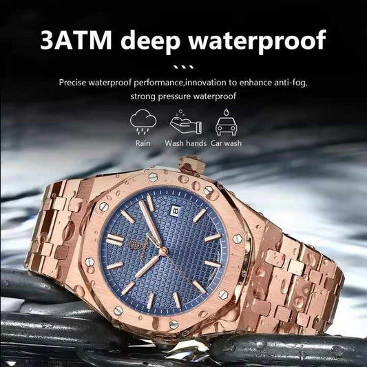 Reloj de lujo luminoso y resistente al agua para hombre