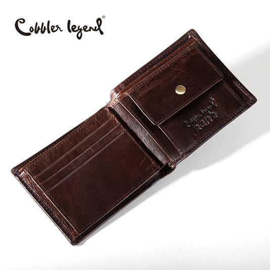 Carteras de cuero genuino para hombre Cobbler Legend, hechas a mano