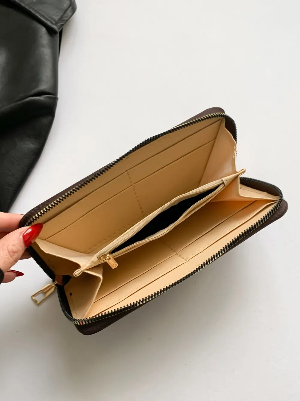 Billetera Mujer PU Leather Solid Color