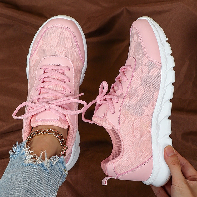 Zapatillas blancas transpirables, ligeras, casuales, deportivas para mujer
