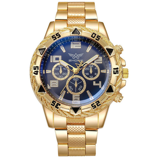 Reloj deportivo casual para hombre, correa de acero, reloj de cuarzo, esfera grande.