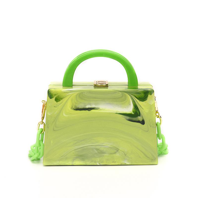 Bolso de mano de noche para mujer, con hebilla de cadena acrílica