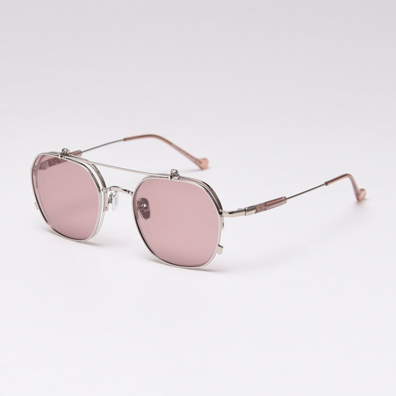 Gafas de sol abatibles con protección solar, gafas de sol polarizadas de media montura para mujer