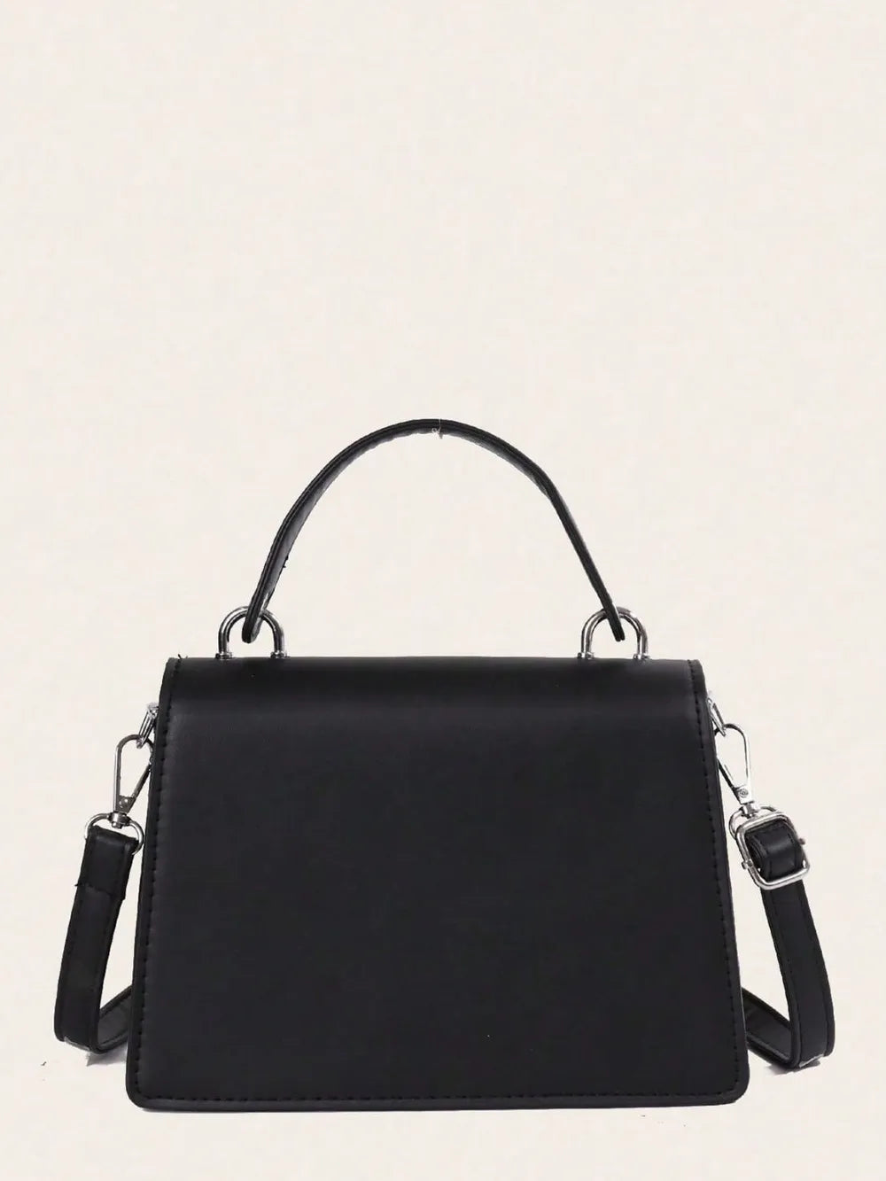 Bolso de mano con cadena de cuero sintético y correa de hombro desmontable