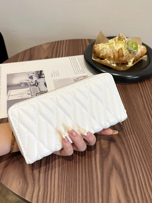 Cartera de piel sintética de color liso