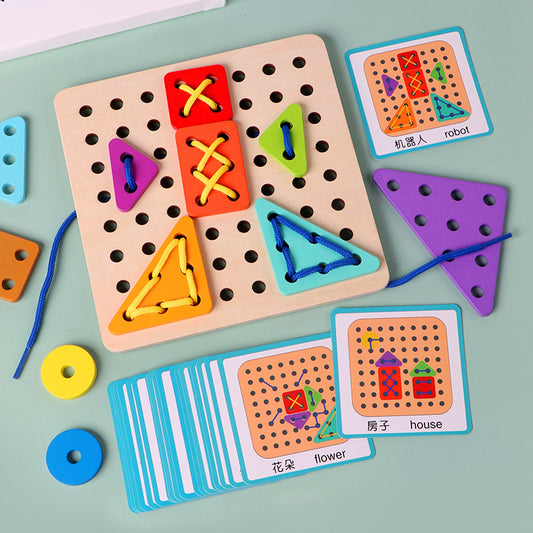 Juego creativo de cuerdas para niños, rompecabezas de educación temprana para bebés.