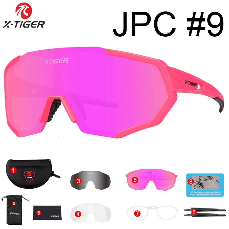 Gafas de ciclismo polarizadas X-TIGER de 5 lentes
