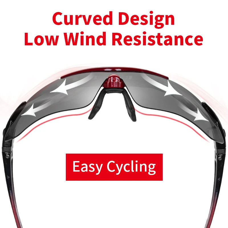 Gafas de sol deportivas polarizadas ROCKBROS para hombre, ciclismo de carretera, gafas de protección para ciclismo de montaña, 5 lentes