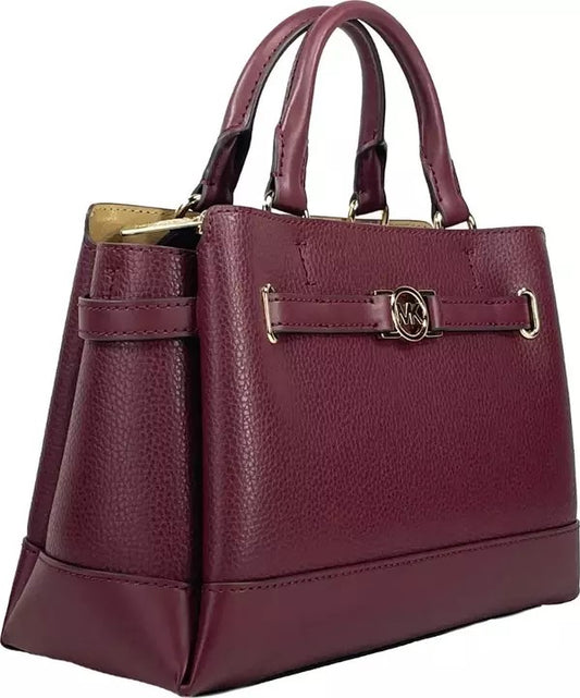 Reed Small Leather Belted Satchel Crossbody Bag Oxblood