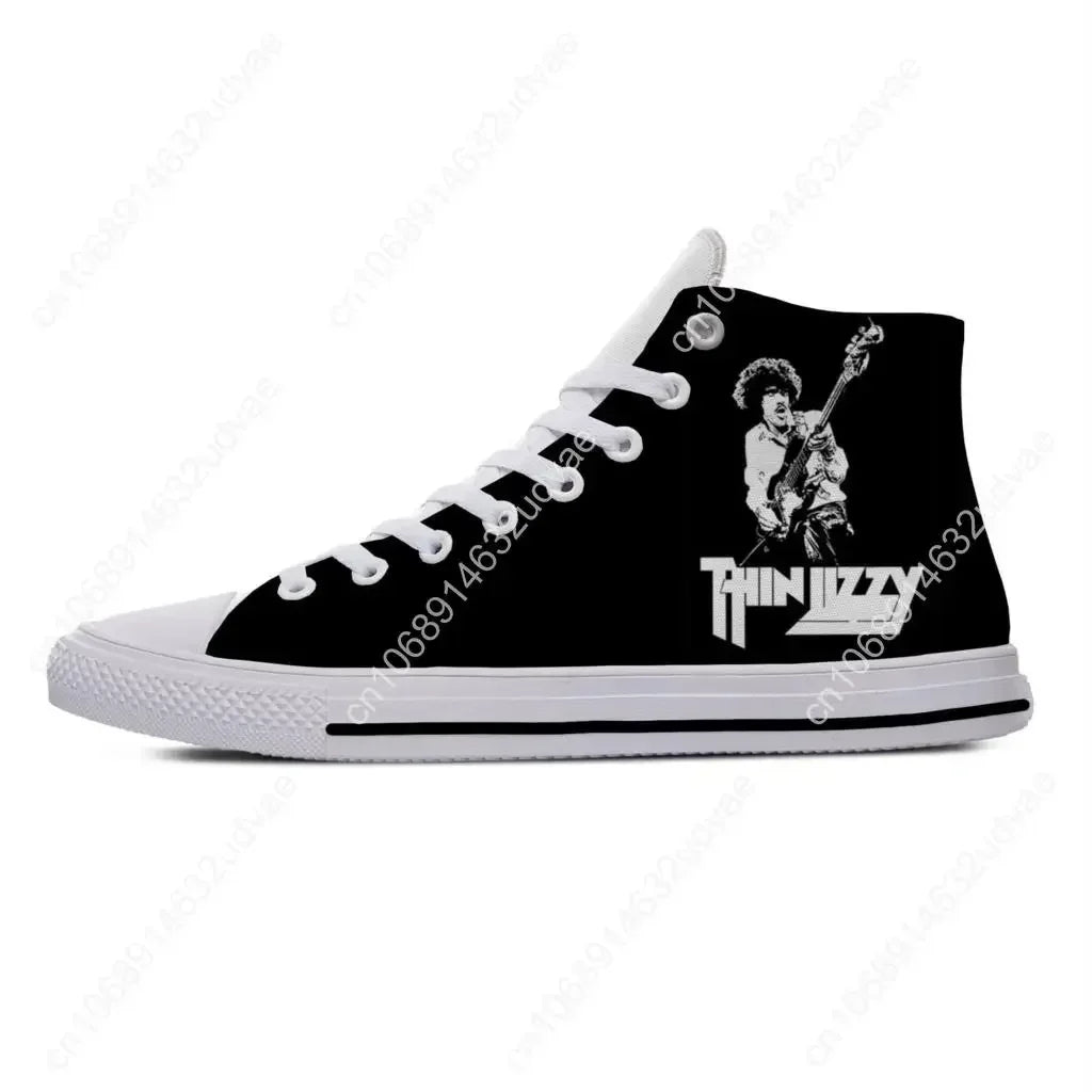 Lizzy Hard Rock Band - Zapatillas de tela informales, ligeras, transpirables y con estampado 3D, para hombre y mujer