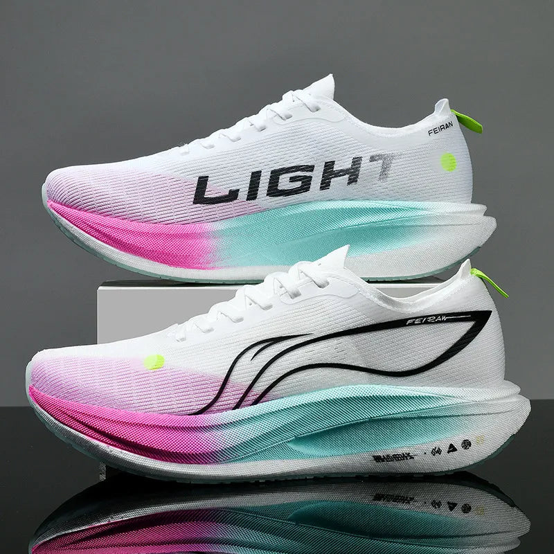 HOMBRE - zapatillas de running, informales, transpirables, con superficie de malla y placa de carbono, suela de goma
