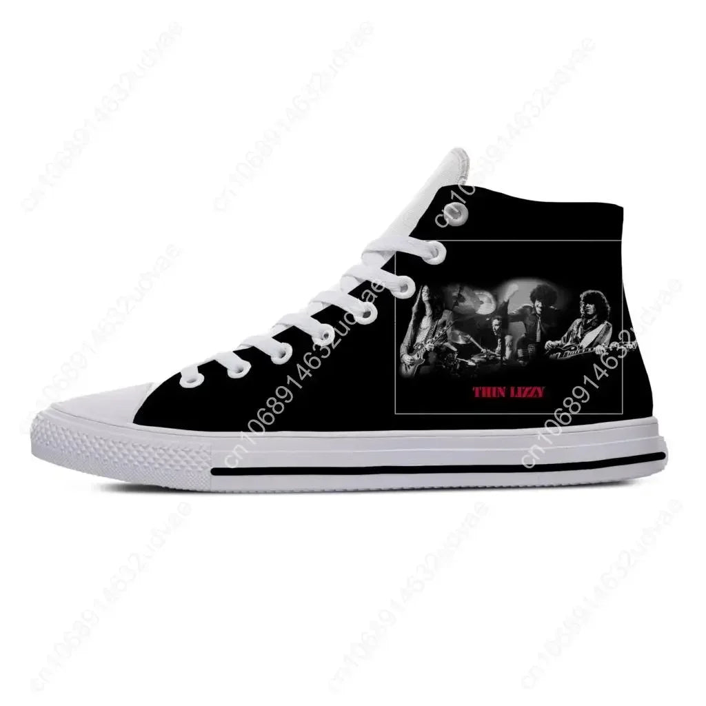 Lizzy Hard Rock Band - Zapatillas de tela informales, ligeras, transpirables y con estampado 3D, para hombre y mujer