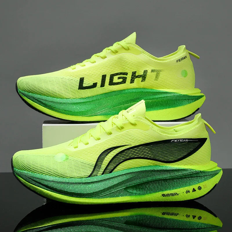 HOMBRE - zapatillas de running, informales, transpirables, con superficie de malla y placa de carbono, suela de goma