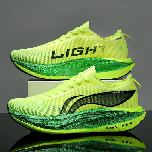 HOMBRE - zapatillas de running, informales, transpirables, con superficie de malla y placa de carbono, suela de goma