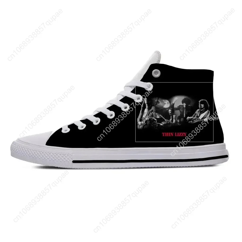 Lizzy Hard Rock Band - Zapatillas de tela informales, ligeras, transpirables y con estampado 3D, para hombre y mujer