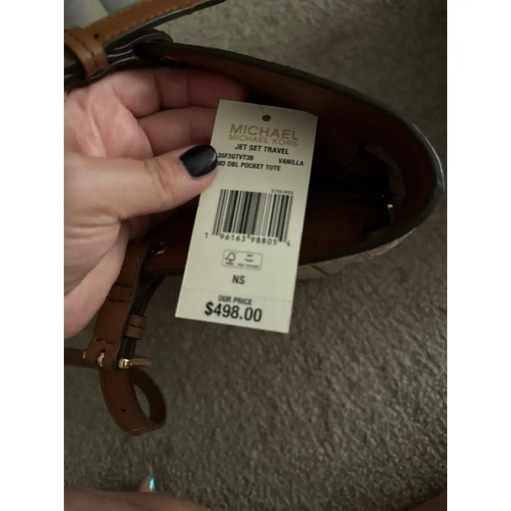 Bolso tote Michael Kors Vanilla MK negro