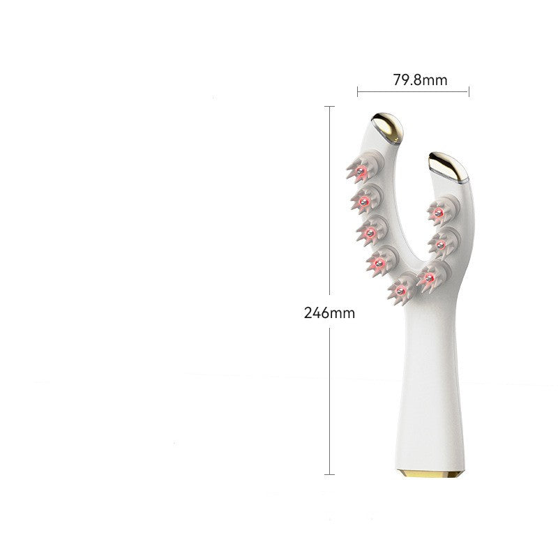 Masajeador de cabeza EMS con microcorriente y luz roja, peine de masaje eléctrico para el cuidado del cuero cabelludo.